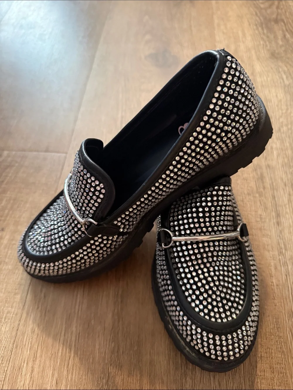 GB Girls rhinestone loafers size 3